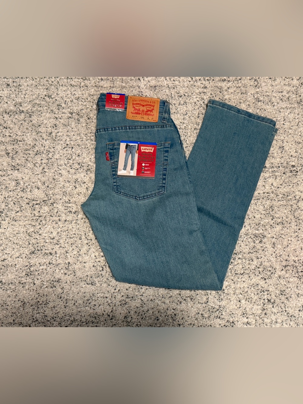 Boys Levi's Classic 511 Blue Jeans - Straight Fit size 12 reg